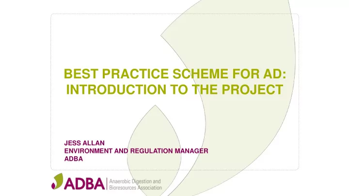 best practice scheme for ad