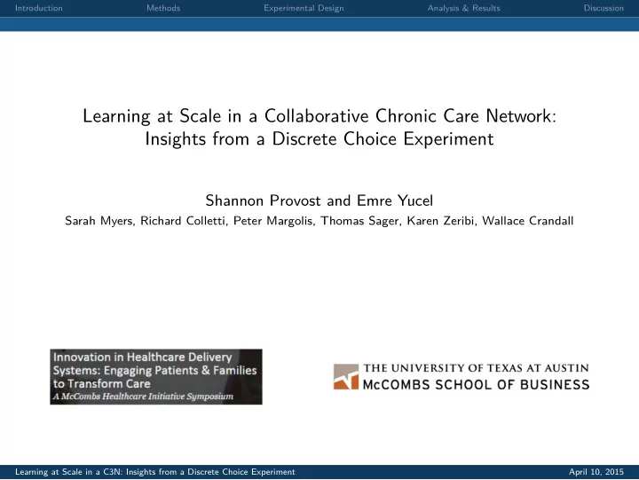 learning at scale in a collaborative chronic care network
