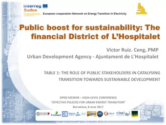 Victor Ruiz. Ceng, PMP  Urban Development Agency - Ajuntament de L'Hospitalet  TABLE 1: THE ROLE OF