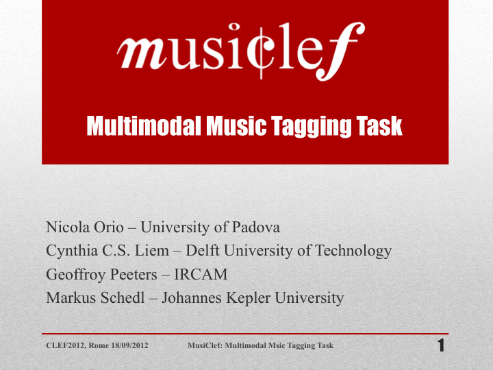 multimodal music tagging task