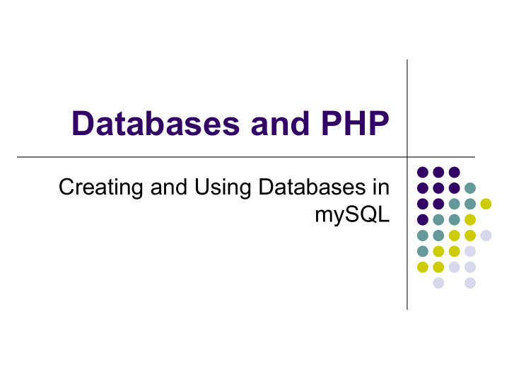 databases and php