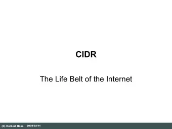 CIDR  The Life Belt of the Internet  2005/03/11  (C) Herbert Haas  Early IP Addressings  Before