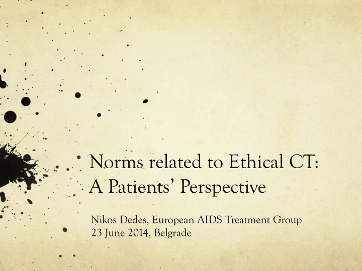 norms related to ethical ct a patients perspective
