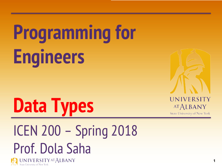 programming for engineers data types