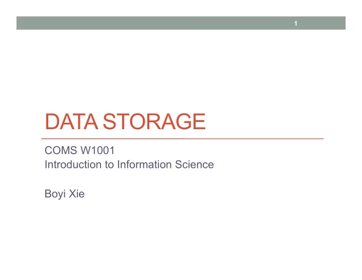 data storage