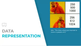 DATA aka.  The class where you learned to count in powers of 2.   REPRESENTATION  321  ...in