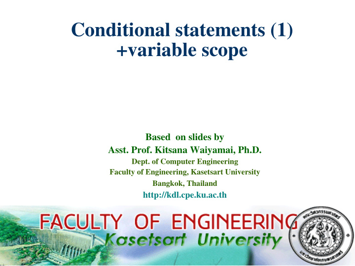 conditional statements 1 variable scope