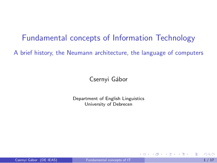 fundamental concepts of information technology