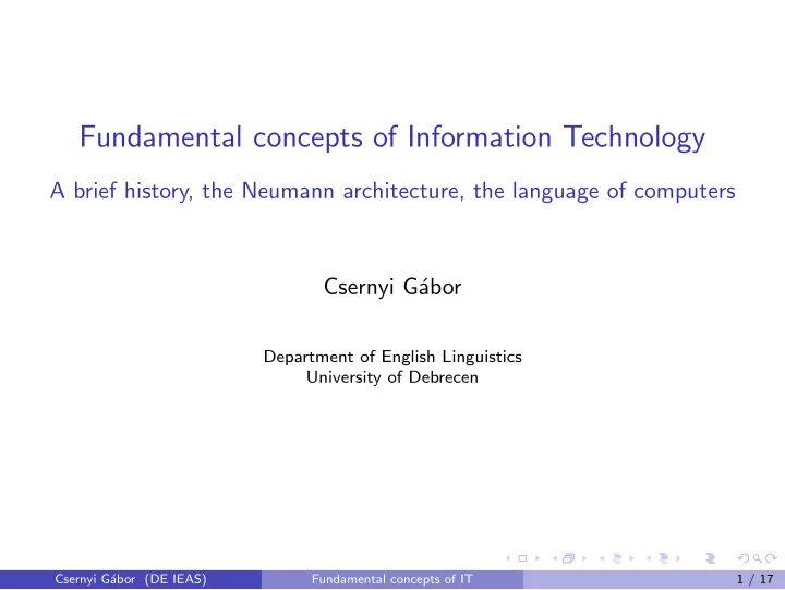 fundamental concepts of information technology