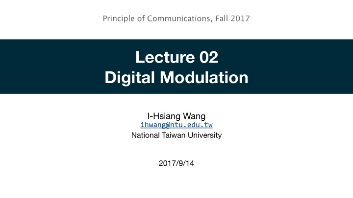 lecture 02 digital modulation