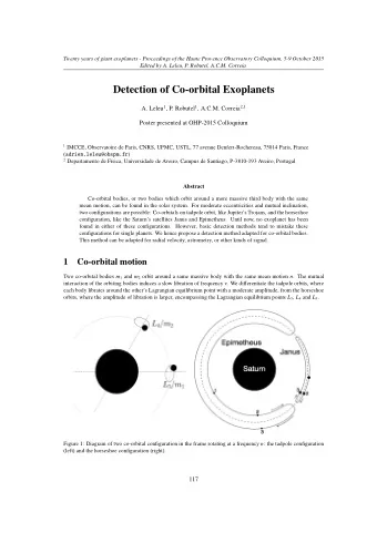 Detection of Co-orbital Exoplanets A. Leleu 1 , P. Robutel 1 , A.C.M. Correia 2 , 1  Poster