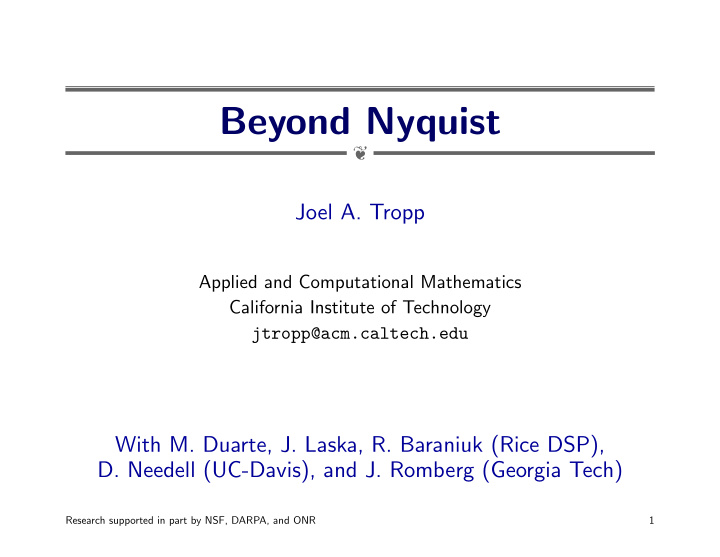 beyond nyquist