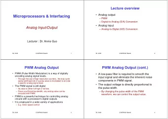 Microprocessors &amp; Interfacing   PMW   Digital-to-Analog (D/A) Conversion   Analog
