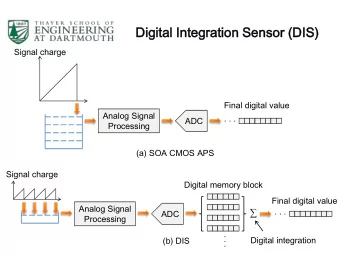Digital  tal Integ  tegratio  ation  n Se  Sensor  r (DIS)  S)  Signal charge  Final digital value