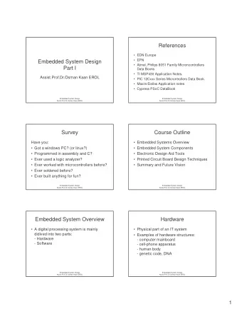 References   EDN Europe   EPN  Embedded System Design   Atmel, Philips 8051 Family