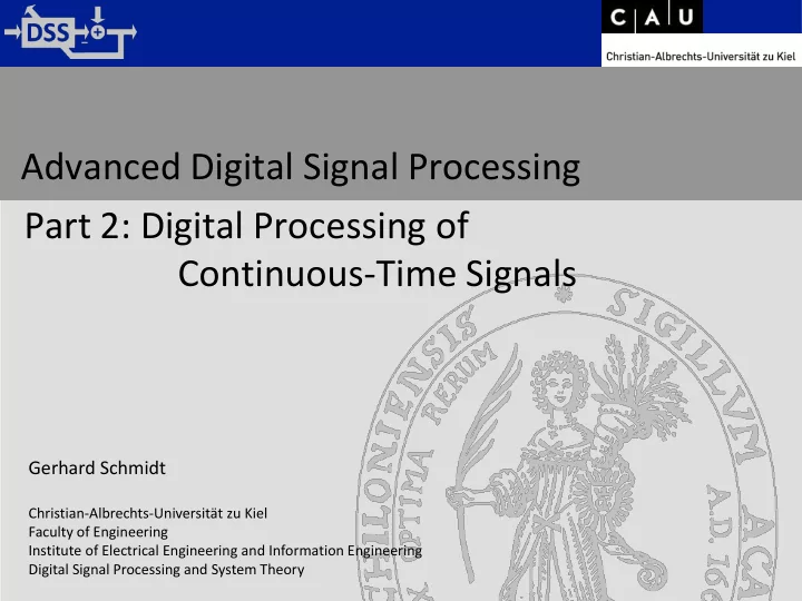 advanced digital signal processing part 2 digital
