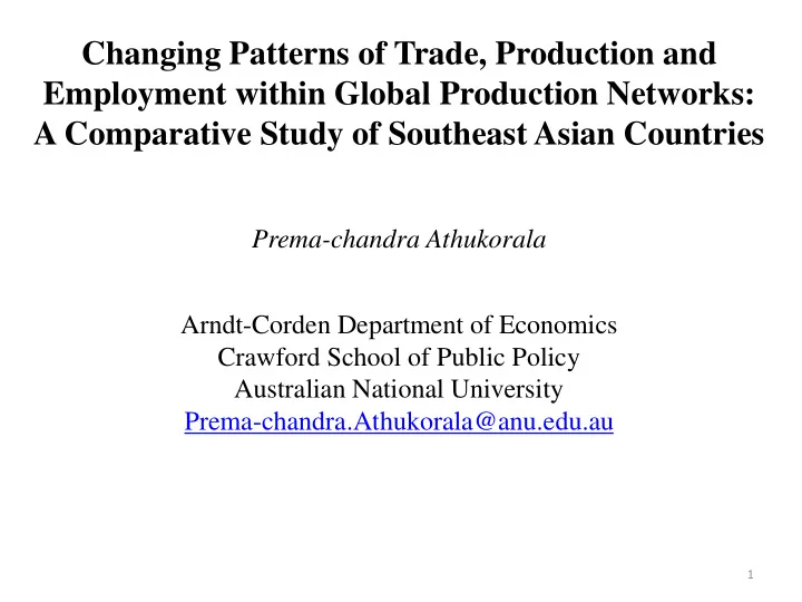 employment within global production networks