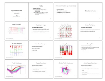 Today  Problems with visualizing high dimensional data   Problem Overview   Visual cluttering