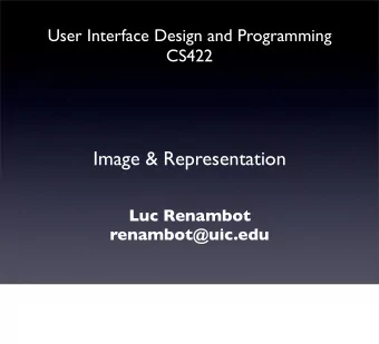 Image &amp; Representation  Luc Renambot  renambot@uic.edu  Book  From Designing  Visual