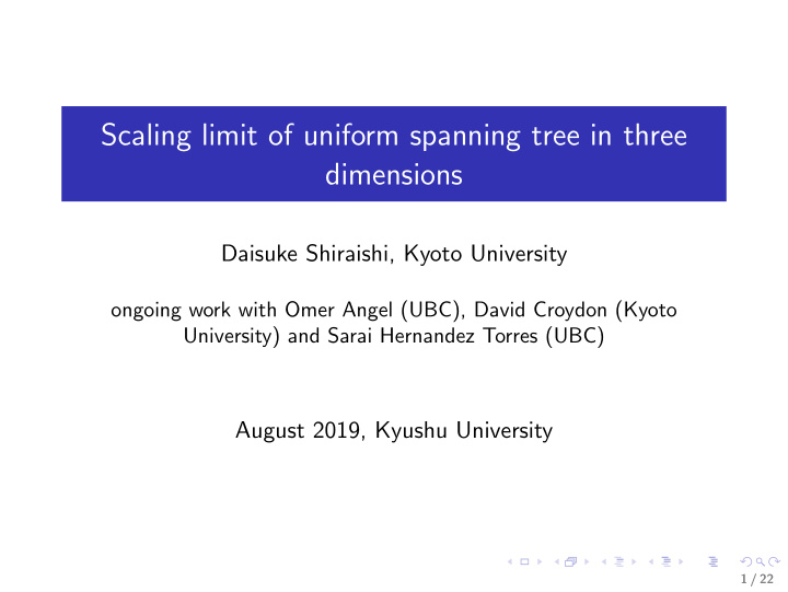 scaling limit of uniform spanning tree in three dimensions