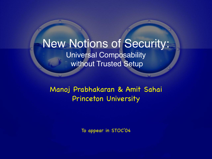 new notions of security