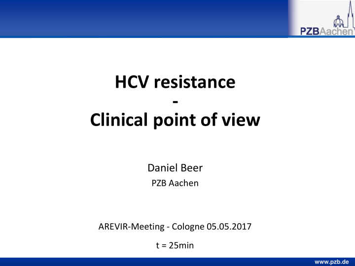 hcv resistance clinical point of view daniel beer pzb