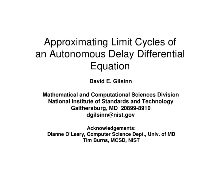 approximating limit cycles of an autonomous delay