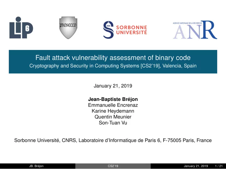 fault attack vulnerability assessment of binary code