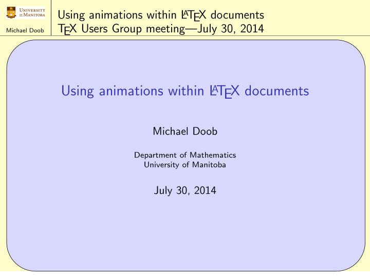 using animations within l a t ex documents