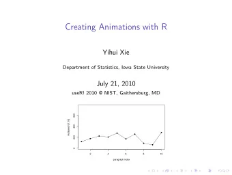 Creating Animations with R  Yihui Xie  Department of Statistics, Iowa State University  July 21,