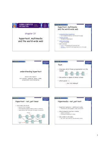 hypertext, multimedia   finding things  finding things   navigating hyperspace  and the