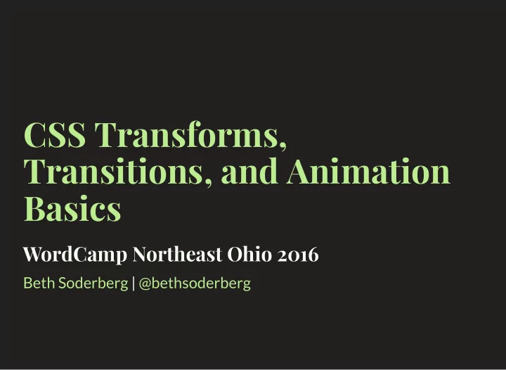 css transforms transitions and animation basics