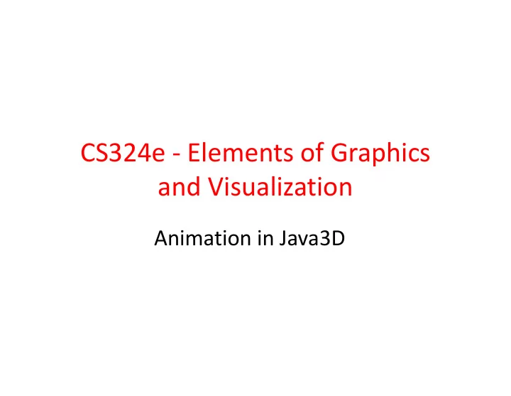 cs324e elements of graphics and visualization