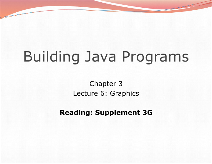 building java programs