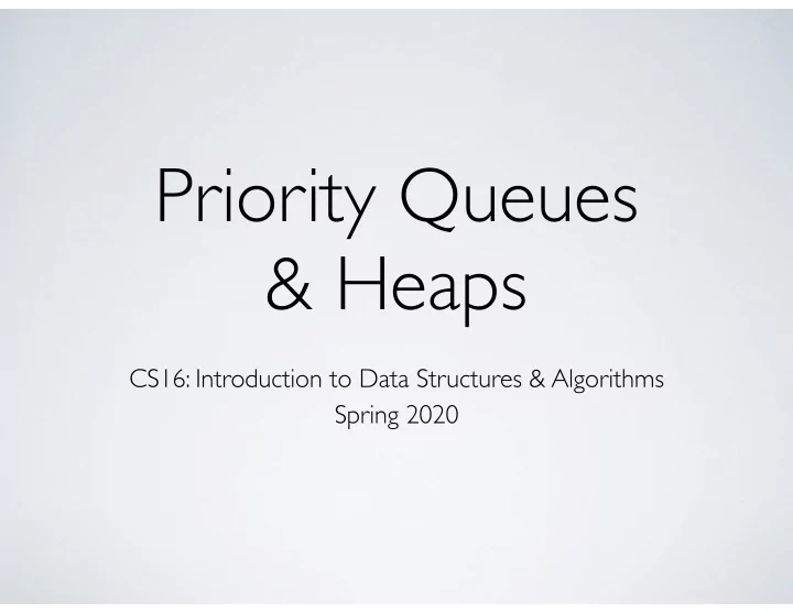 priority queues heaps