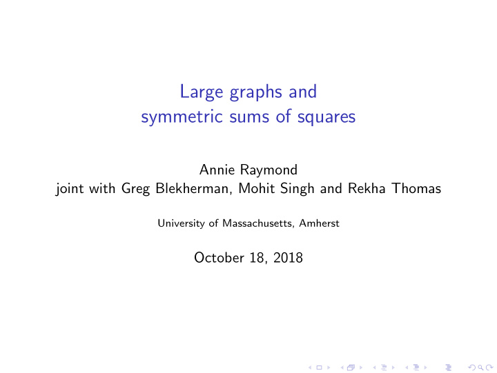 large graphs and symmetric sums of squares