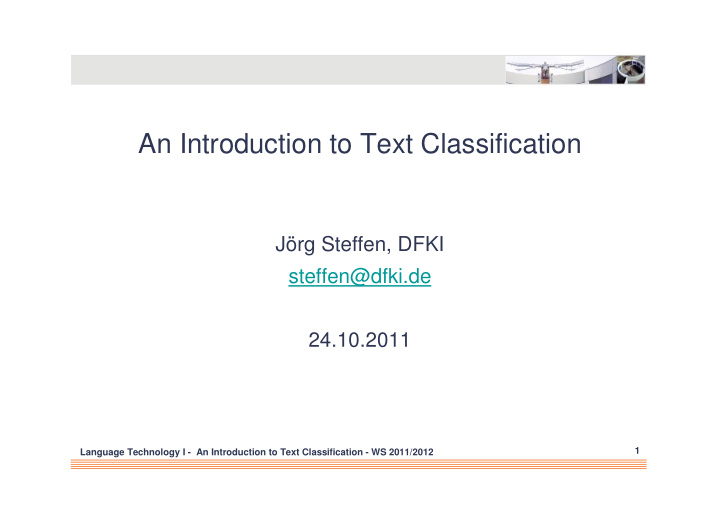 an introduction to text classification