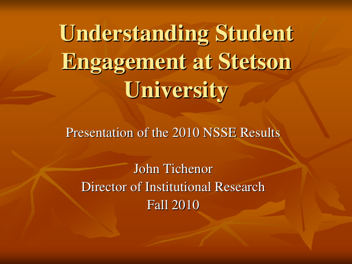 understanding student understanding student engagement at