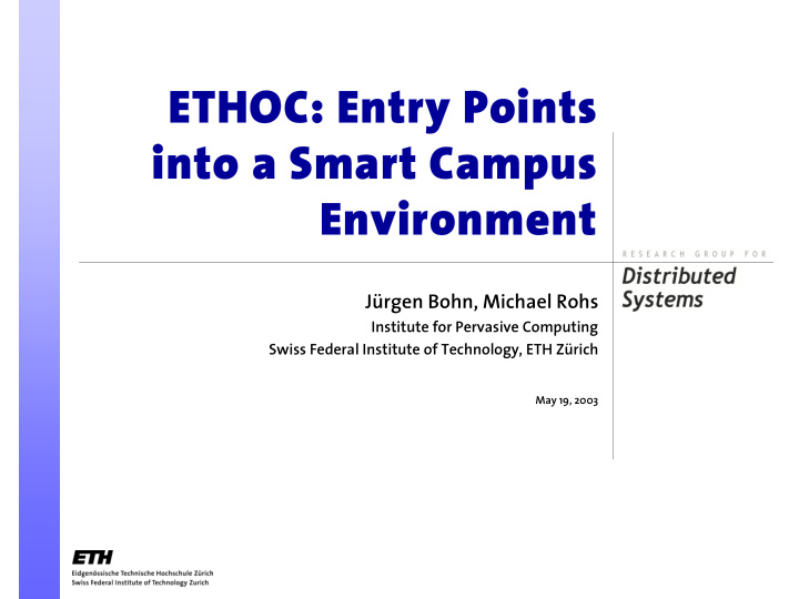 ethoc entry points ethoc entry points into a smart campus