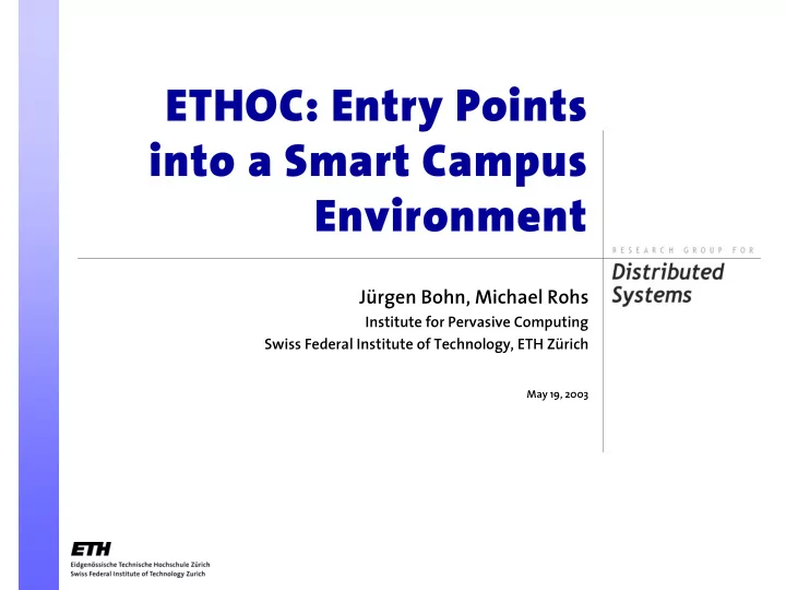 ethoc entry points ethoc entry points into a smart campus