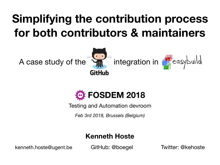 simplifying the contribution process for both