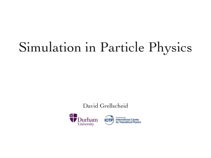 simulation in particle physics