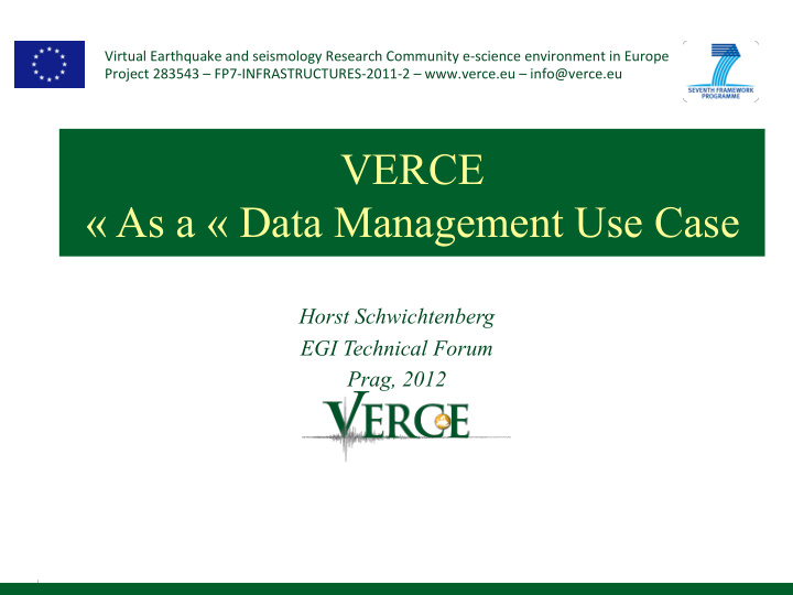 verce as a data management use case