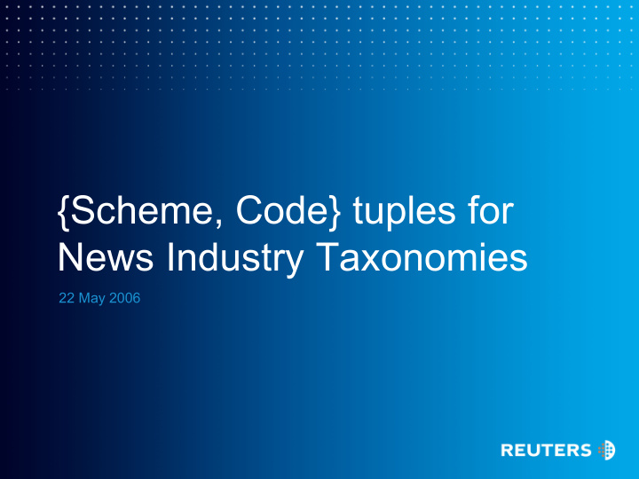 scheme code tuples for news industry taxonomies