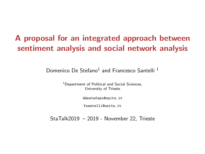 a proposal for an integrated approach between sentiment
