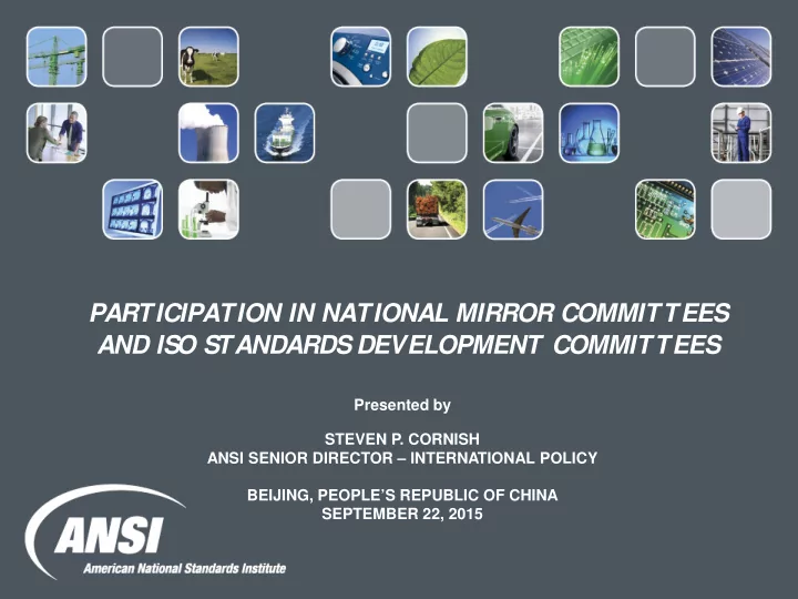 participation in national mirror committees