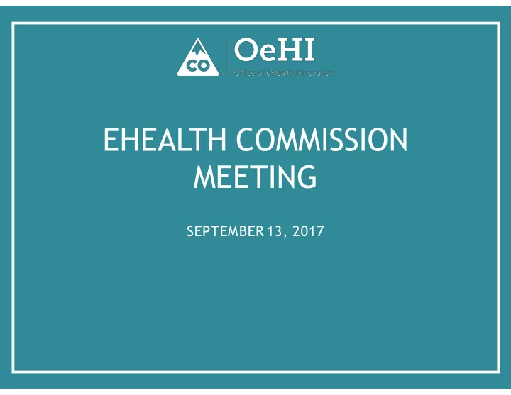 ehealth commission meeting