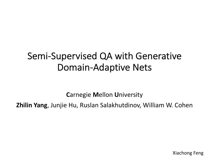 se semi su supervise sed qa with ge generative do doma