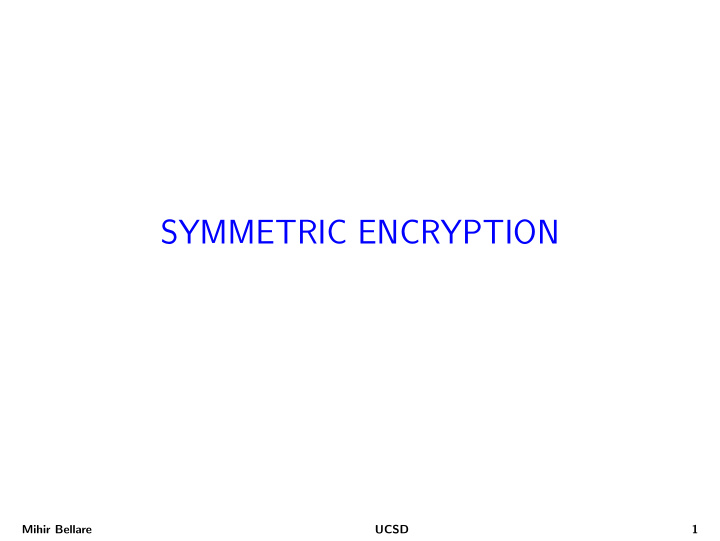 symmetric encryption