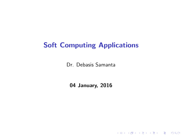 soft computing applications